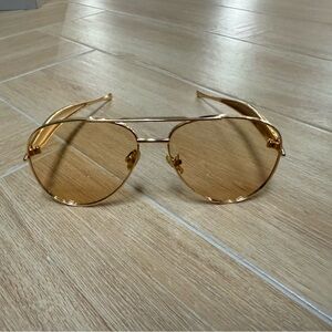 Gold Frame Amber Lens Aviator Sunglasses